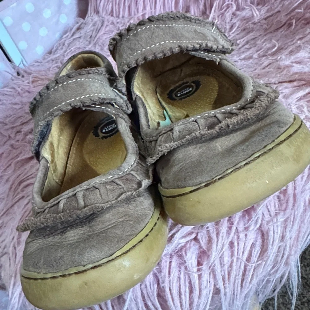 Livie & Luca Brown real leather Moccasins with Velcro strap. 13